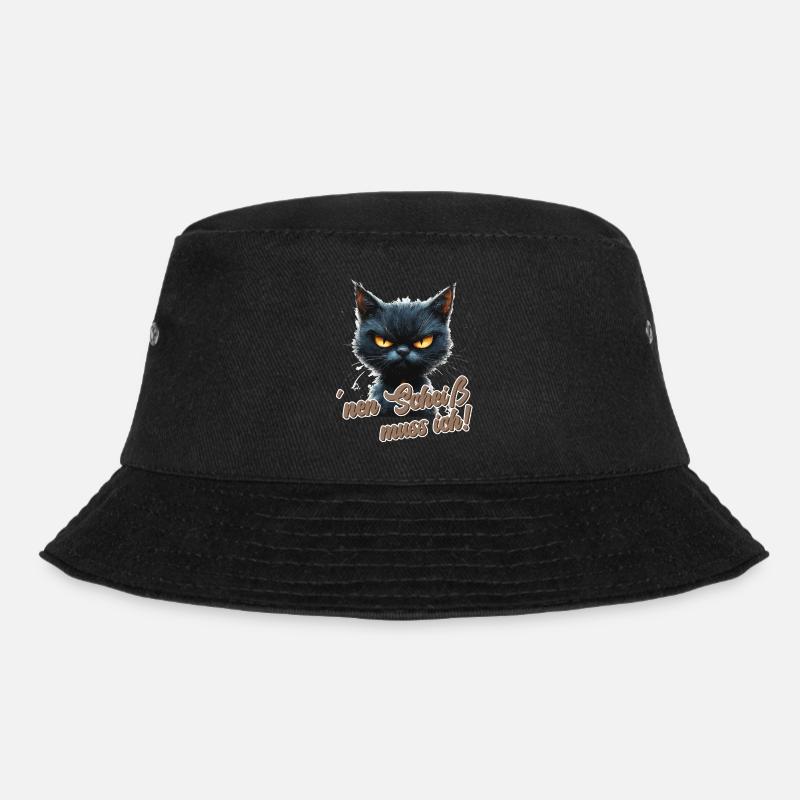 Witzige Katze mit Spruch - Bucket Hat - Schwarz