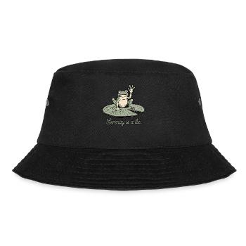 Lustiger Frosch Serenity ist ein Lügenhumor Lily Pad Design - Bucket Hat - Schwarz - Vorne - Lela (165cm)