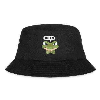 Faschingsparty NEIN Lustiger Frosch Karneval - Bucket Hat - Schwarz - Vorne - Lela (165cm)
