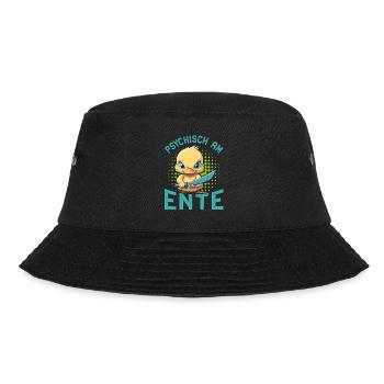 Karneval Enten PSYCHISCH AM ENTE Lustiges - Bucket Hat - Schwarz - Vorne - Lela (165cm)