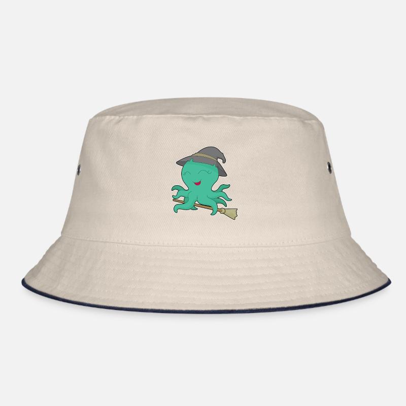 Octopus Witch Broom Bucket Hat