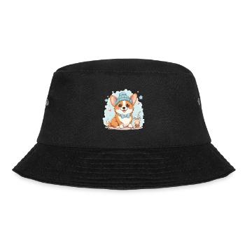 Bubble Tea Corgi Hund Beanie Hundebesitzer Lustig - Bucket Hat - Schwarz - Vorne - Lela (165cm)