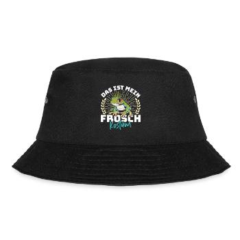 Karneval Party Frösche DAS IST MEIN FROSCHKOSTÜM - Bucket Hat - Schwarz - Vorne - Lela (165cm)