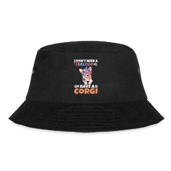 Corgi Gifts for Corgi Lovers - Bucket Hat - black - Front - Lela (165cm)