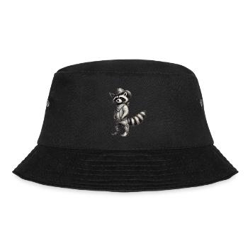 Cowboy Waschbär Vintage Western Kunst - Bucket Hat - Schwarz - Vorne - Lela (165cm)