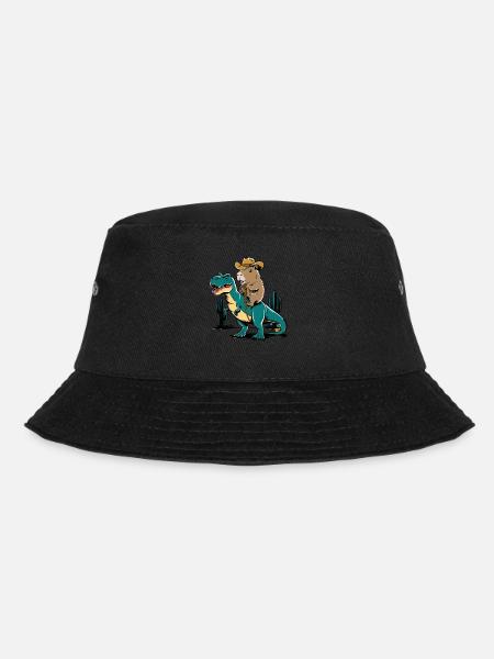 Niedliches Capybara auf Dinosaurier für einen - Bucket Hat - Schwarz