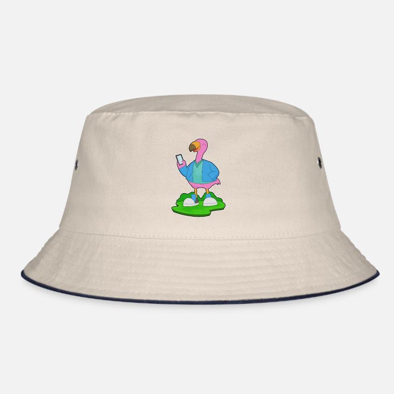 Flamingo Mobile Phone Bucket Hat