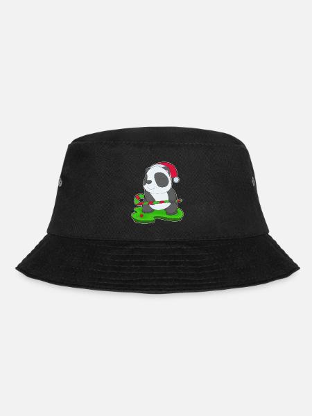 Panda Weihnachten Feldhockey - Bucket Hat - Schwarz