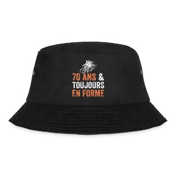 70-jähriges Jubiläum Geschenk Fahrrad - Bucket Hat - Schwarz - Vorne - Lela (165cm)