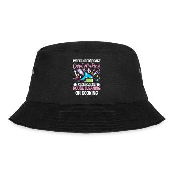 Weekend Forecast Card Making Funny Scrapbooking - Bucket Hat - black - Front - Lela (165cm)