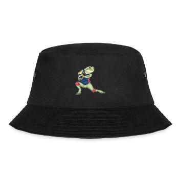 Frog Volleyball Player Volleyball - Bucket Hat - black - Front - Lela (165cm)