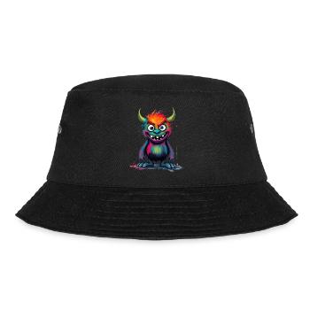 Bunte Monsterkunst - Niedlicher & verspielter Charakter - Bucket Hat - Schwarz - Vorne - Lela (165cm)