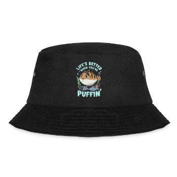 Puffer fish marine life enthusiast Quirky - Bucket Hat - black - Front - Lela (165cm)