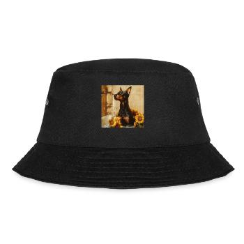 Dobermann - Bucket Hat - Schwarz - Vorne - Lela (165cm)