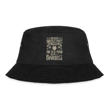 The strength of a man with a barbell - Bucket Hat - black - Front - Lela (165cm)