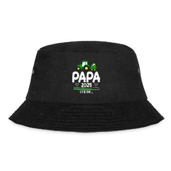 Papa 2025 Traktor Werdender Papa - Bucket Hat - Schwarz - Vorne - Lela (165cm)