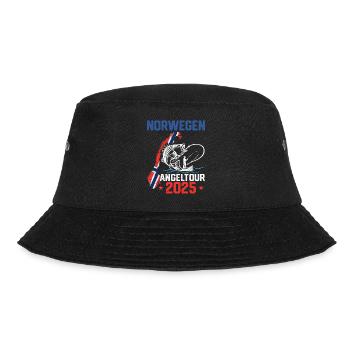 Angeltour Norwegen 2025 Angelurlaub Angeltrip - Bucket Hat - Schwarz - Vorne - Lela (165cm)
