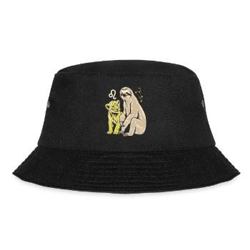 Leo Zodiac Sloth Adventure with Leo - Bucket Hat - black - Front - Lela (165cm)