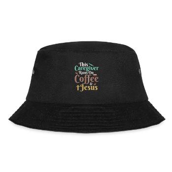 This Caregiver Runs On Coffee & Jesus Caregiving C - Bucket Hat - Schwarz - Vorne - Lela (165cm)