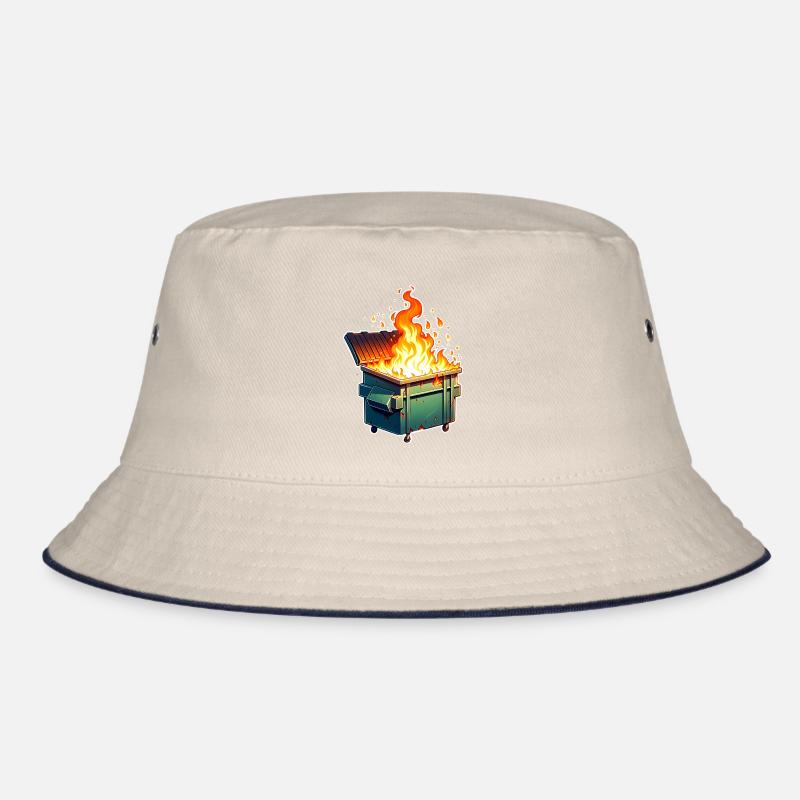 Burning garbage can Bucket Hat
