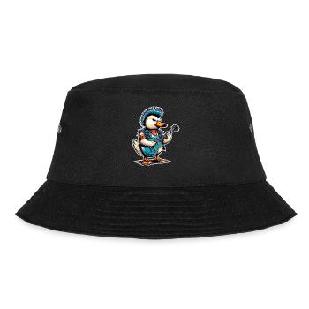 Ente Rock and Roll Gitarrist - Bucket Hat - Schwarz - Vorne - Lela (165cm)