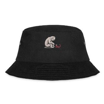 Scorpio Zodiac Sloth Illustration - Bucket Hat - black - Front - Lela (165cm)