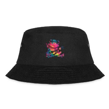Signe de la paix Teinture Hippie Grenouille des années 60 - Bob - noir - Devant - Lela (165cm)