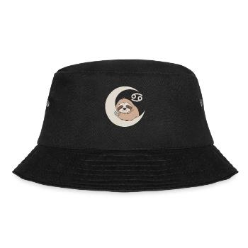 Cancer Zodiac Sign Sloth Hugs Moon - Bucket Hat - black - Front - Lela (165cm)