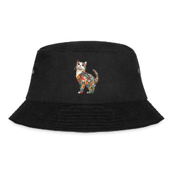 Schottische Faltohrkatze - Bucket Hat - Schwarz - Vorne - Lela (165cm)