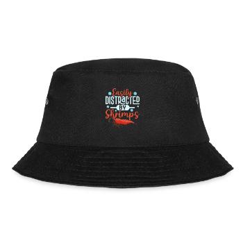 Easily Distracted By Shrimps Seafood Shrimp Lover - Bucket Hat - Schwarz - Vorne - Lela (165cm)