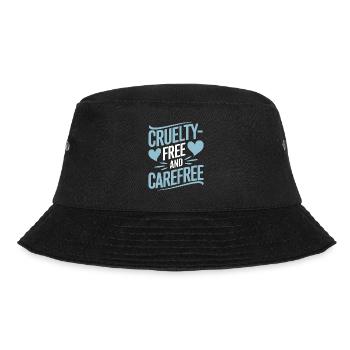 Cruelty-free and carefree vegan vegetarian - Bucket Hat - black - Front - Lela (165cm)