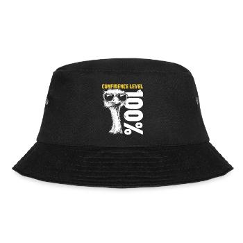 Strauß Vogel Sonnenbrille Selbstbewusst Geschenk - Bucket Hat - Schwarz - Vorne - Lela (165cm)