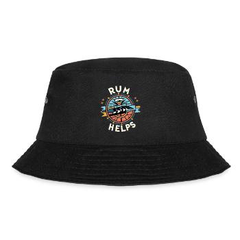 Rum Helps 6 - Bucket Hat - Schwarz - Vorne - Lela (165cm)