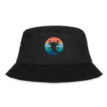 Axolotl Retro Sunset Axolotl Gifts Kids Boys Girls - Bucket Hat - Schwarz - Vorne - Lela (165cm)