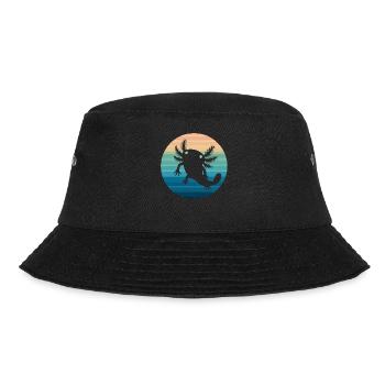 Axolotl Retro Sunset Axolotl Gifts Kids Boys Girls - Bucket Hat - Schwarz - Vorne - Lela (165cm)