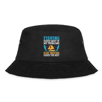Fishing Solves Most Of My Problems Boating Solves - Bucket Hat - black - Front - Lela (165cm)