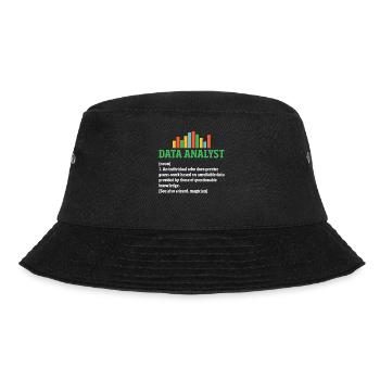 Data Analyst Lustige Definition Tabellenkalkulation Daten - Bucket Hat - Schwarz - Vorne - Lela (165cm)