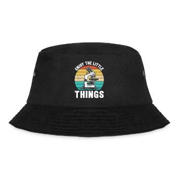 Viel Spaß mit den kleinen Dingen Retro Lab Scientist - Bucket Hat - Schwarz - Vorne - Lela (165cm)