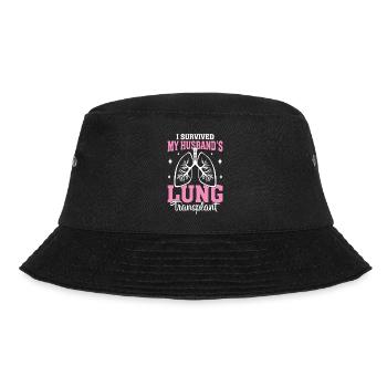 I Survived My Husbands Lung Transplant Funny Lung - Bucket Hat - black - Front - Lela (165cm)