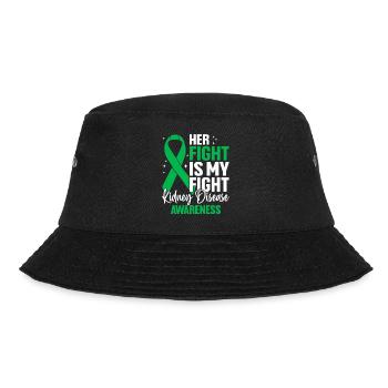 Her Fight Is My Fight Green Ribbon Kidney Disease - Bucket Hat - black - Front - Lela (165cm)