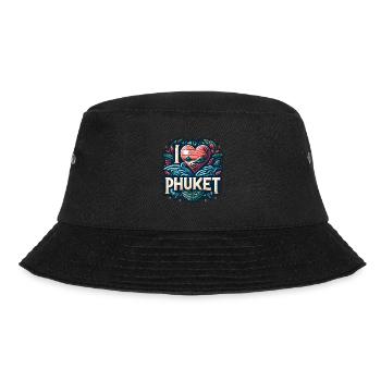 I love Phuket - Bucket Hat - Schwarz - Vorne - Lela (165cm)