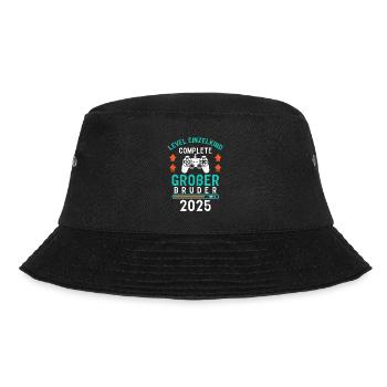 Level Einzelkind Complete Großer Bruder 2025 - Bucket Hat - Schwarz - Vorne - Lela (165cm)