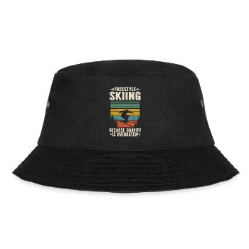 Freestyle Skifahren Weil Schwerkraft Überbewertet - Bucket Hat - Schwarz - Vorne - Lela (165cm)
