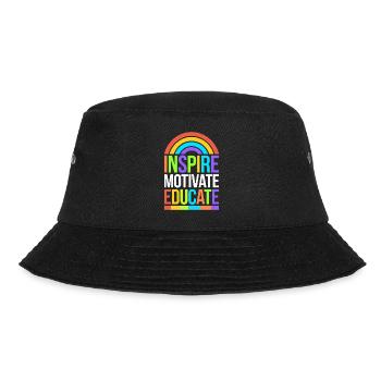 Teachers Inspire Motivate Educate Rainbow - Bucket Hat - black - Front - Lela (165cm)