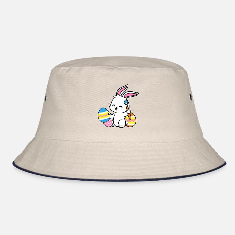 Easter Bunny Painted Easter Egg Painting Bucket Hat