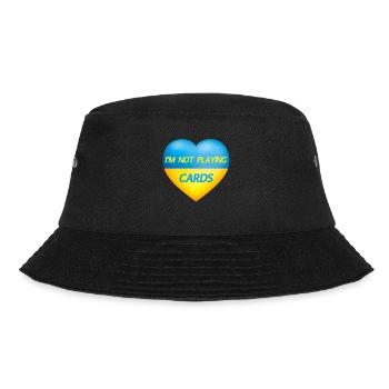 I'M NOT PLAYING CARDS – UKRAINE HEART - Bucket Hat - black - Front - Lela (165cm)