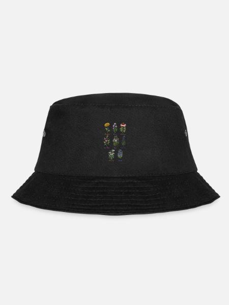 Botanische Kräuter- und Blumenkollektion - Bucket Hat - Schwarz