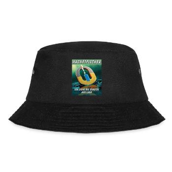 MAGNET FISCHER ZIEHE DIE SCHÄTZE ANS LAND - Bucket Hat - Schwarz - Vorne - Lela (165cm)