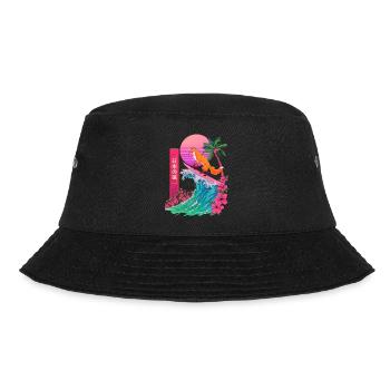 Fox Red Fox Animal Japanese Surfing Beach Wave - Bucket Hat - black - Front - Lela (165cm)