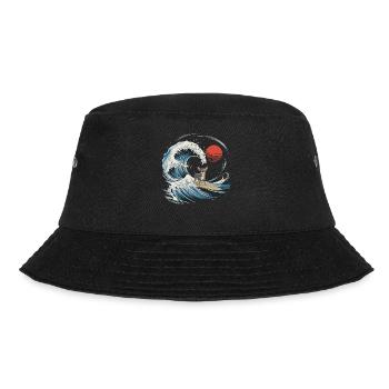 Chihuahua Dog Animal Japanese Surfing Beach Wave - Bucket Hat - black - Front - Lela (165cm)